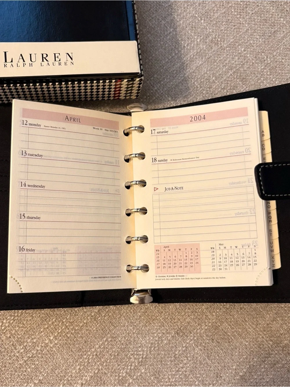 Vintage 2004 Lauren Ralph Lauren Mini Agenda Black New Old Stock in Box